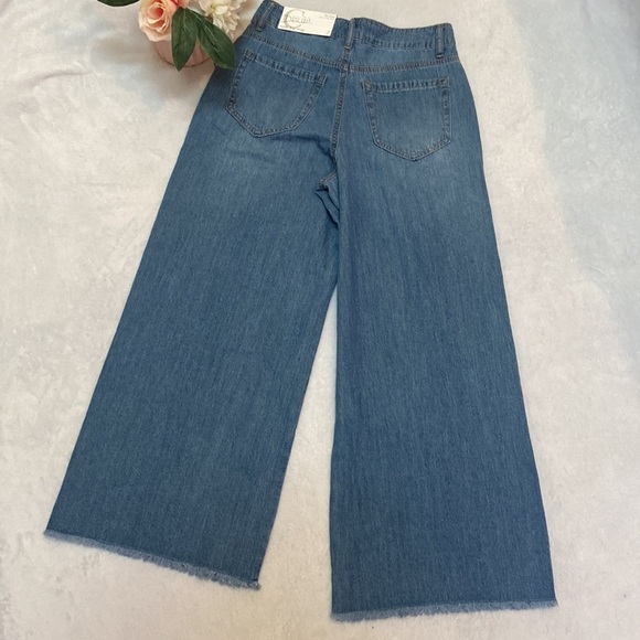 NWT Wide Leg Hi-Rise Crop Size 2 Blue Jeans - Picture 7 of 11